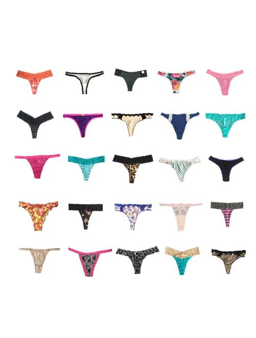 EMBEK Underwear for Women 12 & 24 Pack Variety of G-String T-Back Thong Panties Tanga