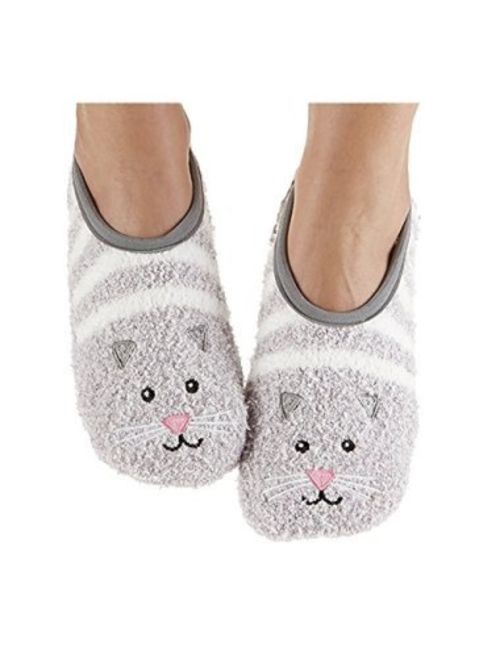 Snoozies Womens Mary Jane Fuzzy Animal Socks