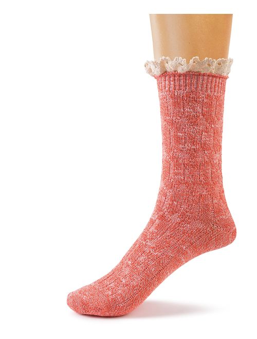 Silky Toes Women's 3 PK Winter Vintage Boot Crew Socks Thick Warm Optional Gift Box