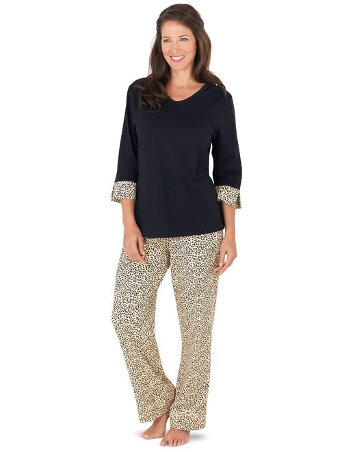 PajamaGram PJs Women Soft Cotton - Leopard Pajamas for Women