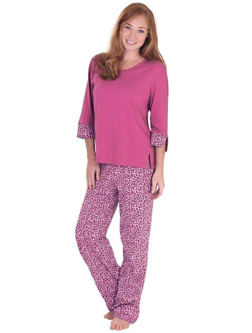 PajamaGram PJs Women Soft Cotton - Leopard Pajamas for Women