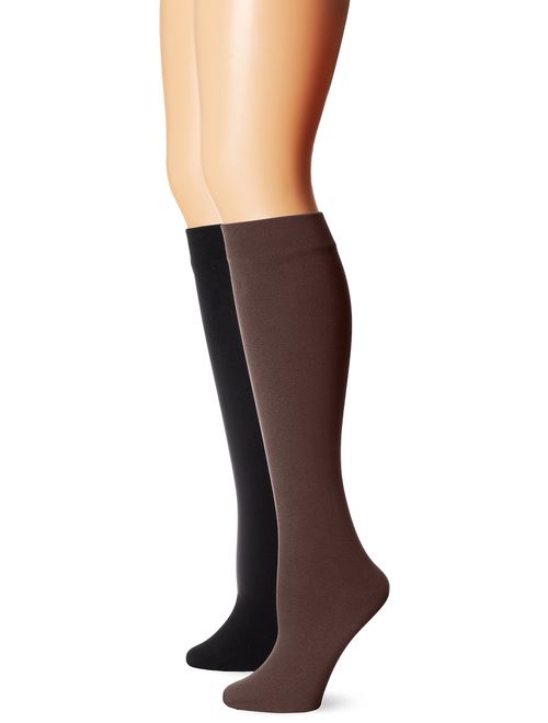 Muk Luks Women's Fleece Lined 2-Pair Pack Knee High Socks