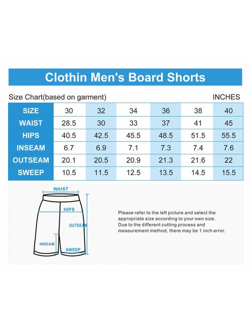 Clothin Men's Boardshort Swim Trunks Beach Quick Dry Swimming Shorts