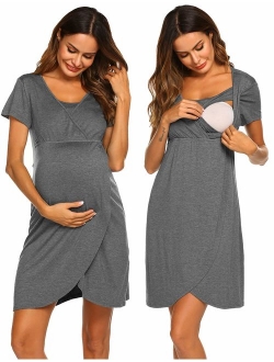 Nursing Dress,Maternity Nightgown Women's Delivery/Labor Breastfeeding Sleep Dress