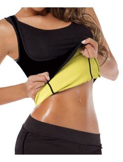 GainKee Neoprene Sweat Waist Trainer Vest for Weight Loss Women Slimming Shirt Body Shaper with Sauna Suit Effect