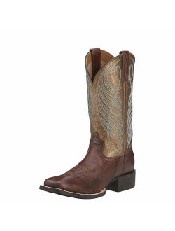Women's Round Up Wide Square Toe Western Cowboy Boot
