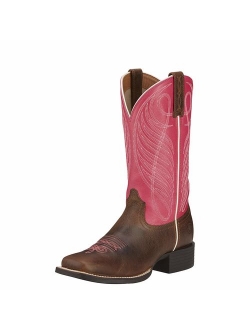 Women's Round Up Wide Square Toe Western Cowboy Boot