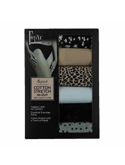 Cotton Stretch Hi Cut Bikini 6-Pack