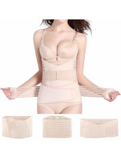 3 in 1 Postpartum Belly Wrap, Women C Section Girdle Belt Post Partum Support Recovery Band