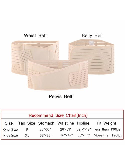 3 in 1 Postpartum Belly Wrap, Women C Section Girdle Belt Post Partum Support Recovery Band