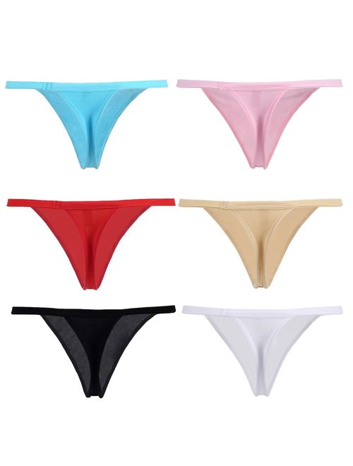 YOYI FASHION Women Cotton Low Rise Soft Breathable T-Back G-String Thong Panties Multi Packs