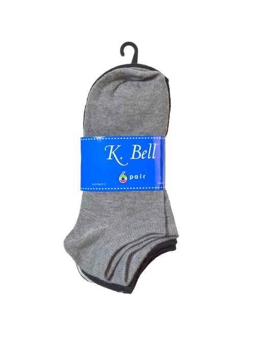 K. Bell Socks Women's 6 Pack Fashion No Show Liner Socks