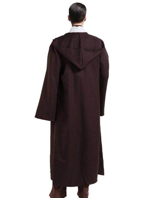 Cosplaysky Adult Tunic Hooded Robe Outfit for Jedi Costume