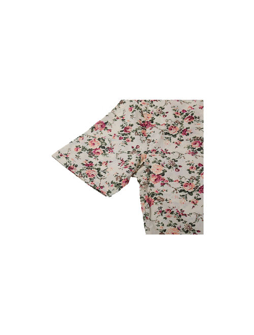 Unique Bargains Men's Short Sleeves Casual Floral Prints Shirt