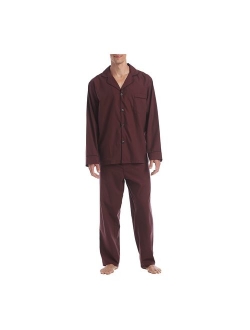 Men's Woven Plain-Weave Pajama Set