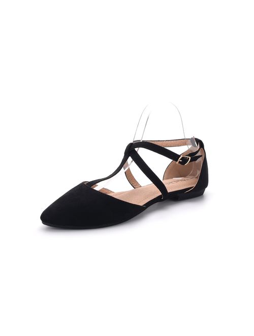 Mila Lady Mavis Fashion New Sparkling Embellish Glitter Slip Loafer Pointed Flat Shoes