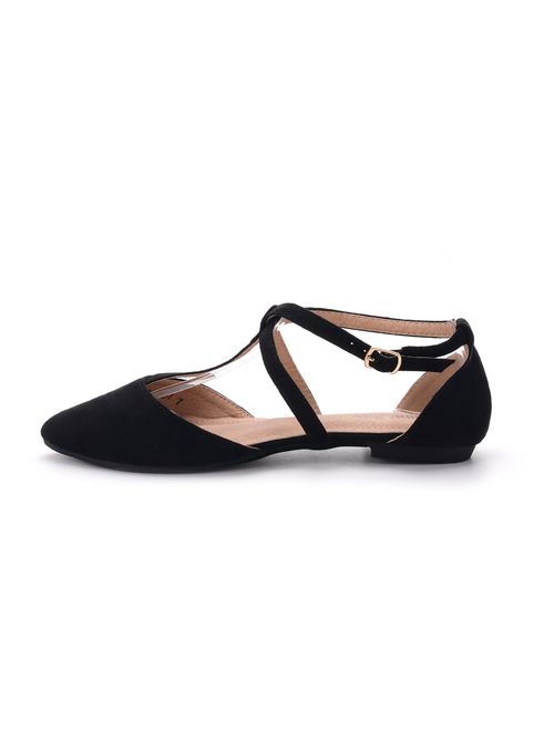Mila Lady Mavis Fashion New Sparkling Embellish Glitter Slip Loafer Pointed Flat Shoes