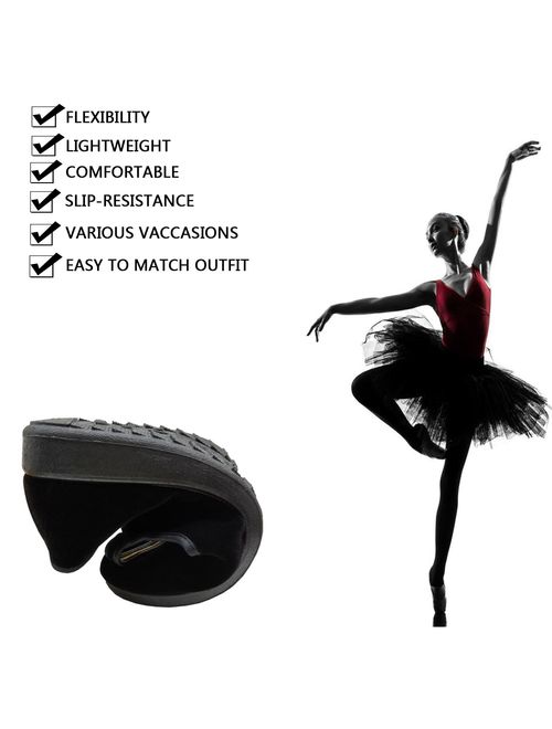 pestor Velvet Mary Jane Shoes Ballerina Ballet Flats Yoga Exercise Dance Shoes