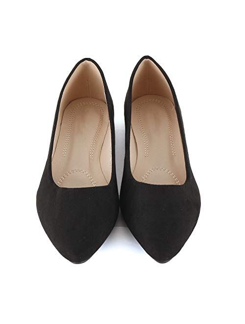 Guilty Shoes Womens Pointy Toe Ballet Slip On Flats - Classic Casual Comfortable Flats - Many Colors to Choose