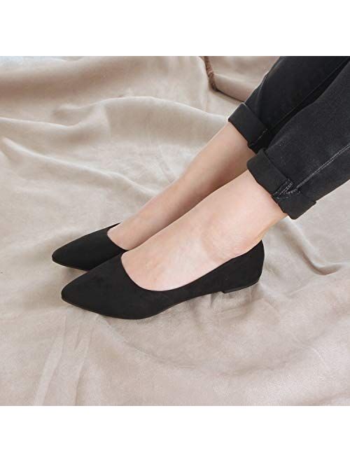 Guilty Shoes Womens Pointy Toe Ballet Slip On Flats - Classic Casual Comfortable Flats - Many Colors to Choose