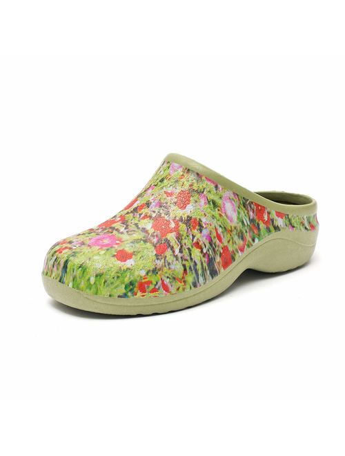 Backdoorshoes Waterproof Premium Garden Shoes with Arch Support-Poppy Design