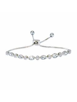 landau Jewelry Deluxe Women's Tennis Bracelet- Elegant Design Metallic Finish and Stones - Ideal Birthday, Christmas