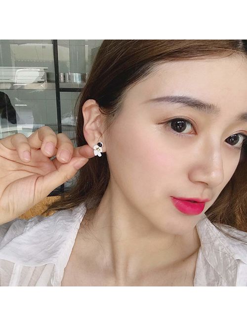 SimpleLif Cute Stud Earring/Astronaut Small Asymmetrical Earrings for Women Girl,1.6 X 2.2 cm