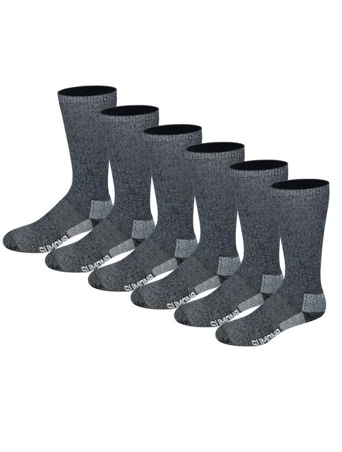 sumona 6 Pairs Pack Men's 75% Merino Wool Hiking Thermal Boot Socks