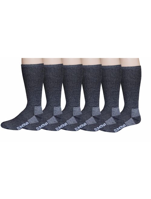 sumona 6 Pairs Pack Men's 75% Merino Wool Hiking Thermal Boot Socks
