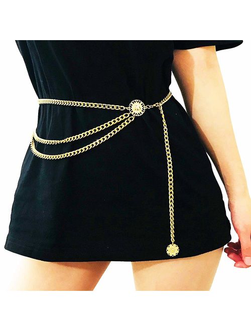 Jurxy Multilayer Alloy Waist Chain S Size Body Chain for, No Color, Size No Size