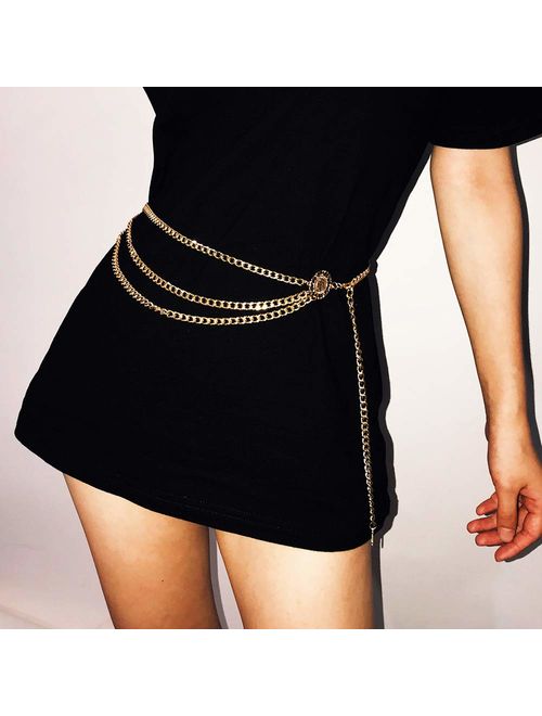 Jurxy Multilayer Alloy Waist Chain S Size Body Chain for, No Color, Size No Size