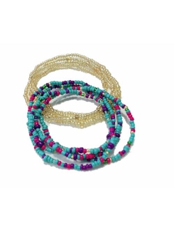 Althrorry Waist Beads Body Jewelry, Colorful Belly Beads, Bead Jewelry, Belly Chains, Waist Chain (2 Piece)