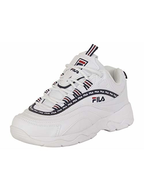 FILA WOMENS RAY REPEAT RUNNING SNEAKERS 5RM00816-125 WHT/FNVY/FRED 9.5