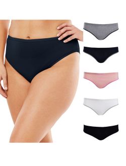 Emprella Womens Plus Size Bikini Brief Panties -5 Pack