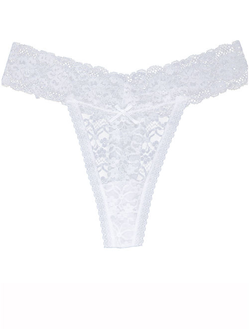 3 Pack of Women Thongs and G String Sheer Sexy Floral Lace Thong Panties Underwear 3 colors Sexy Lingerie Thongs