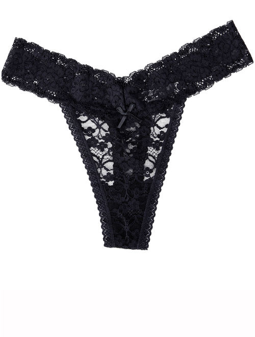 3 Pack of Women Thongs and G String Sheer Sexy Floral Lace Thong Panties Underwear 3 colors Sexy Lingerie Thongs