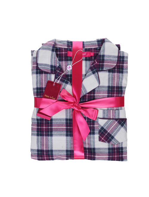 White Mark Women's Flannel Pajama Set - Extended Sizes