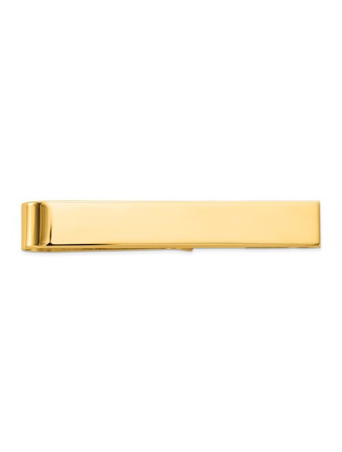 Solid 14k Yellow Gold Men's Tie Bar - 50mm x 8mm