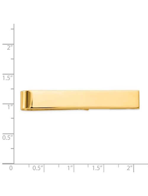 Solid 14k Yellow Gold Men's Tie Bar - 50mm x 8mm