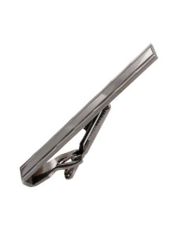 Gun Metal Tone Classic Mens Tie Clip Bar Clasp Large 2 1/2"