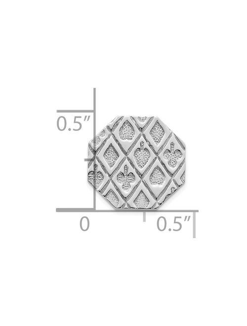 Solid 925 Sterling Silver Men's Tie Tac - 13mm x 12mm