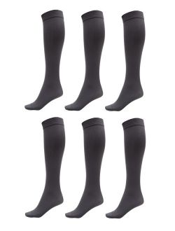 DARESAY Women Trouser Socks with Comfort Band Spandex Opaque Knee High - 6-Pack