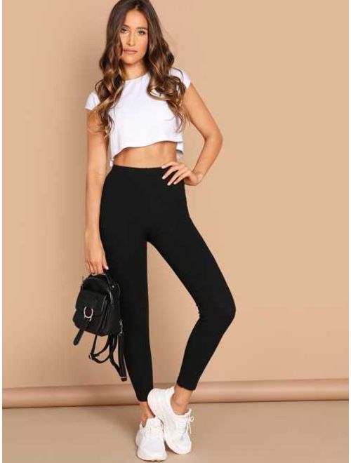 Shein High Waist Solid Leggings