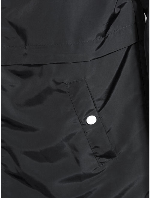 Jason Maxwell Women's Lightweight Hooded Rain Jacket with White Zipper and Pockets