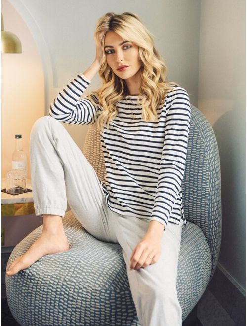 Shein Split Side Striped Tee