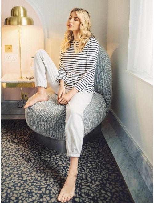 Shein Split Side Striped Tee