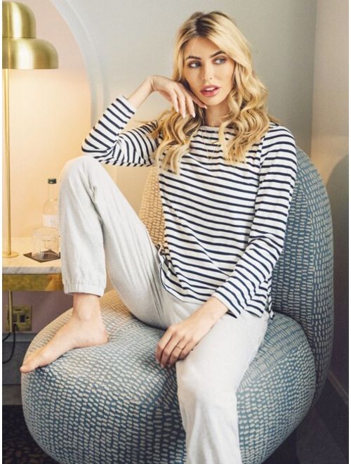 Shein Split Side Striped Tee