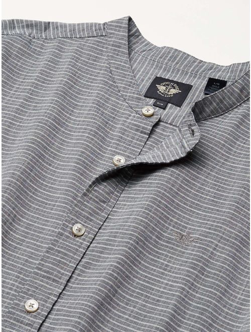 Dockers Men's Long Sleeve Band Collar Button Up Shirt