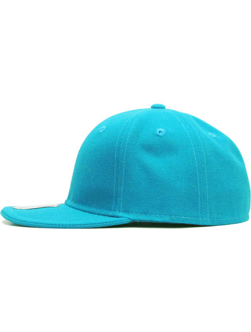Solid Flat Brim Bill Fitted Baseball Cap