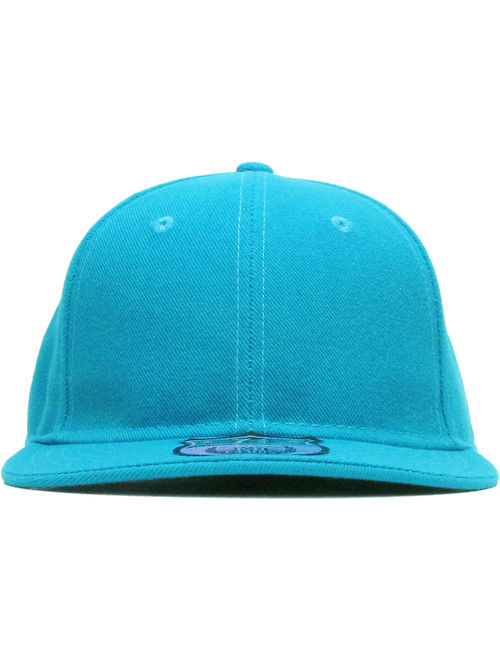 Solid Flat Brim Bill Fitted Baseball Cap